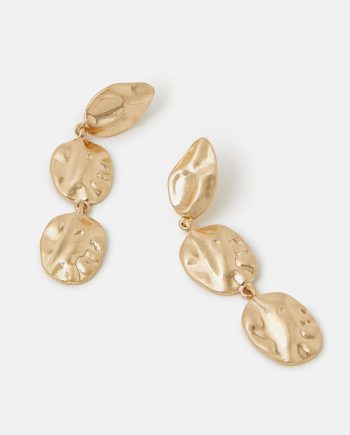 TEXTURED COIN DROP EARRINGS