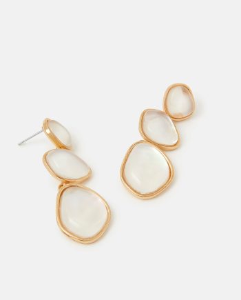 MOTHER OF PEARL TRIPLE DROP EARRINGS