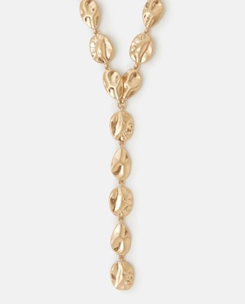 BRUSHED PEBBLE LARIAT NECKLACE