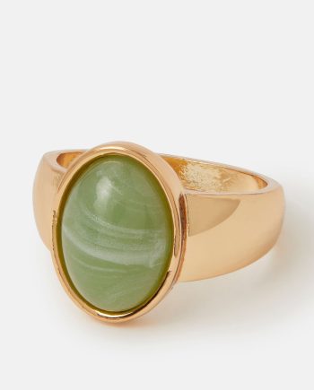 RESIN STONE STATEMENT RING GREEN