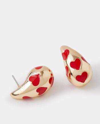 HEART CHUNKY TEARDROP EARRINGS