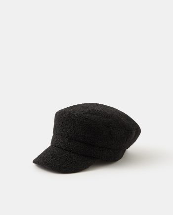 Boucle Baker Boy Hat Black