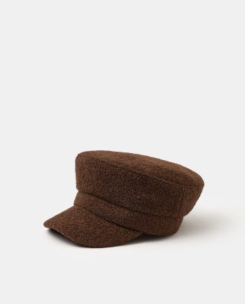 Boucle Baker Boy Hat Brown