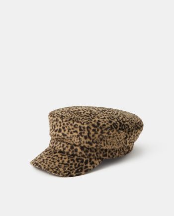 CHEETAH PRINT BAKER BOY HAT