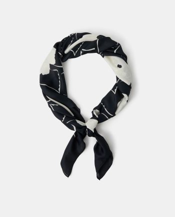 MONOCHROME FLORAL SATIN SCARF