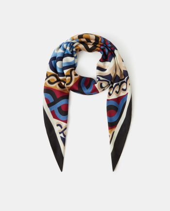 CHAIN SQUARE SATIN SCARF