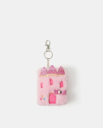GIRLS FAUX FUR CASTLE KEYCHAIN NOTEBOOK