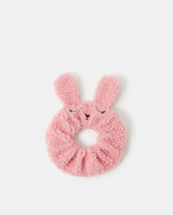 GIRLS BUNNY BORG HAIR SCRUNCHIE