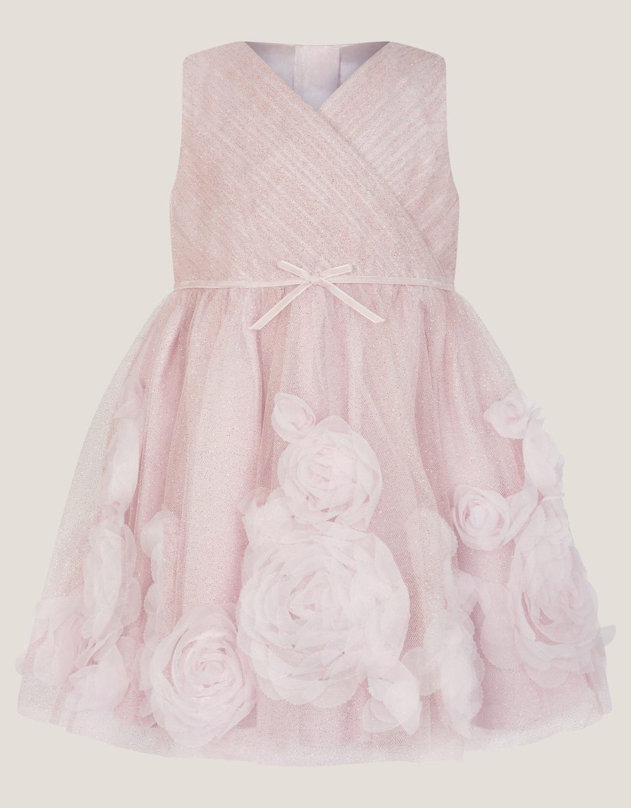 Baby Glinda Appliqué Glitter Party Dress Pink