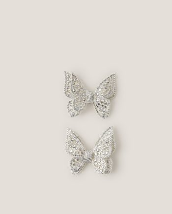 2-pack rhinestone butterfly hair clips