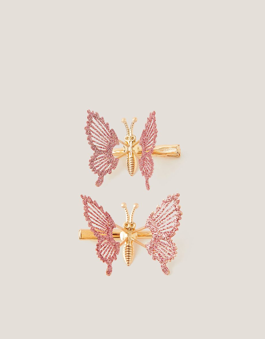 2-pack spring butterfly hair clips