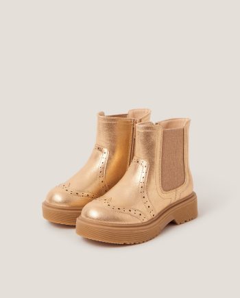 Metallic chelsea boots gold
