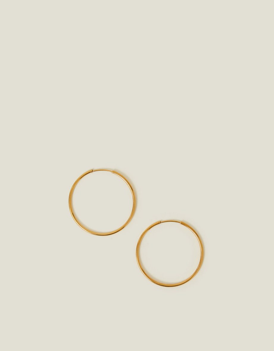 14CT GOLD-PLATED STAINLESS STEEL TUBE HOOPS