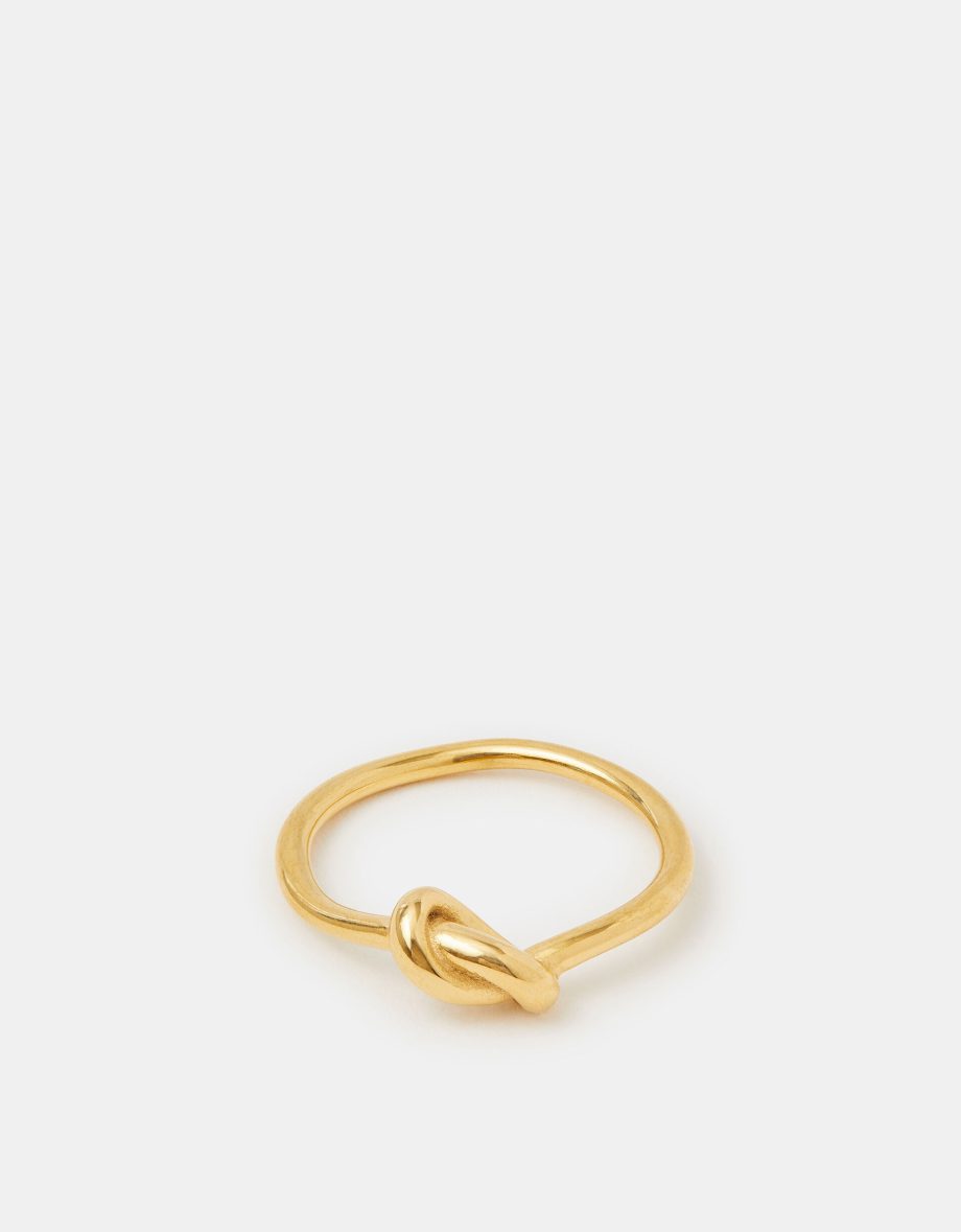 14CT GOLD-PLATED STAINLESS STEEL KNOT RING GOLD