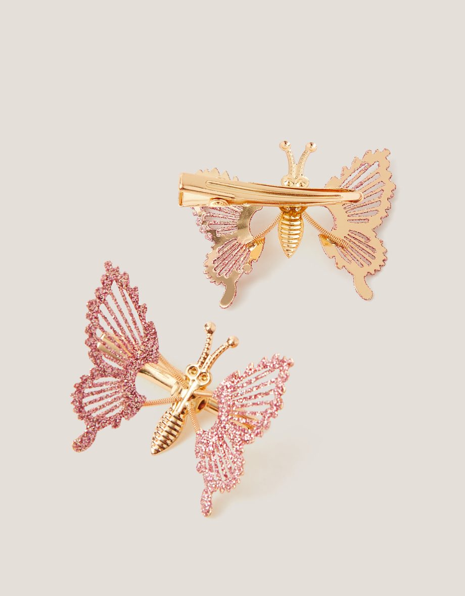 2-pack spring butterfly hair clips