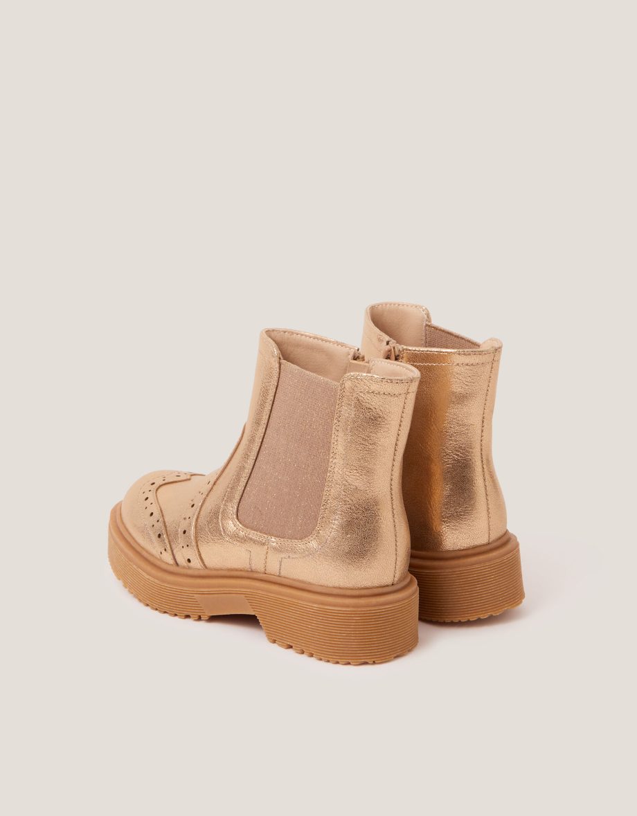 Metallic chelsea boots gold