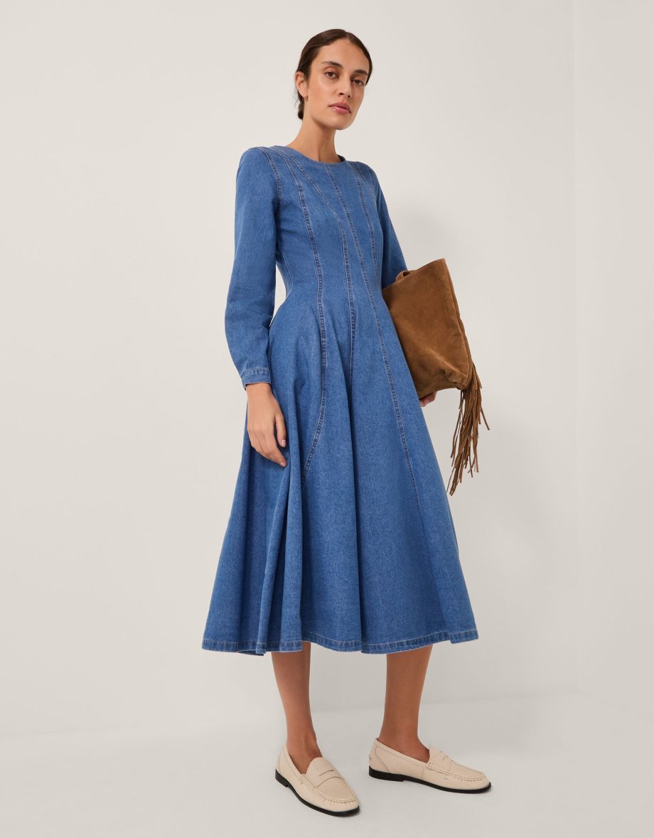 Isadora denim midi dress