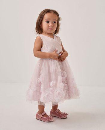 Baby Glinda Appliqué Glitter Party Dress Pink