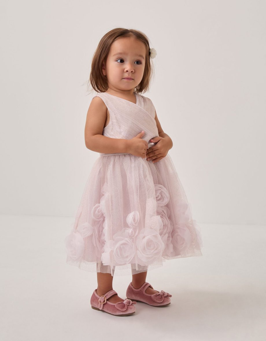 Baby Glinda Appliqué Glitter Party Dress Pink