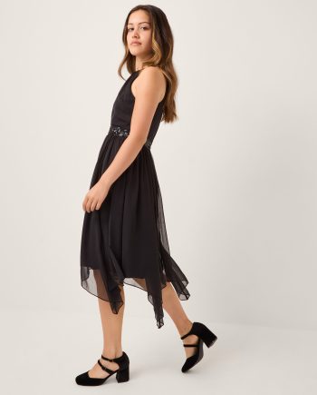 Idaho Halter Chiffon Prom Dress Black