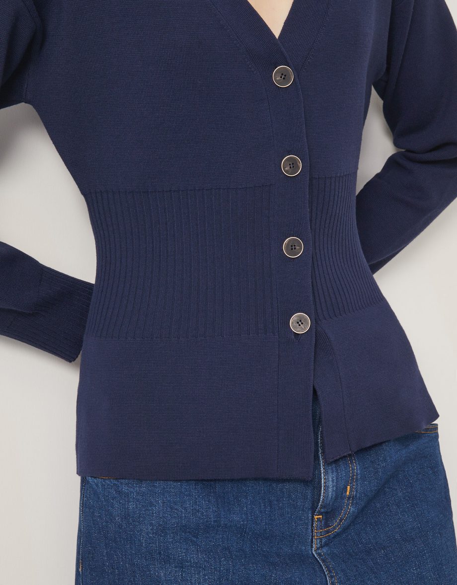 Suzy fitted v-neck cardigan blue