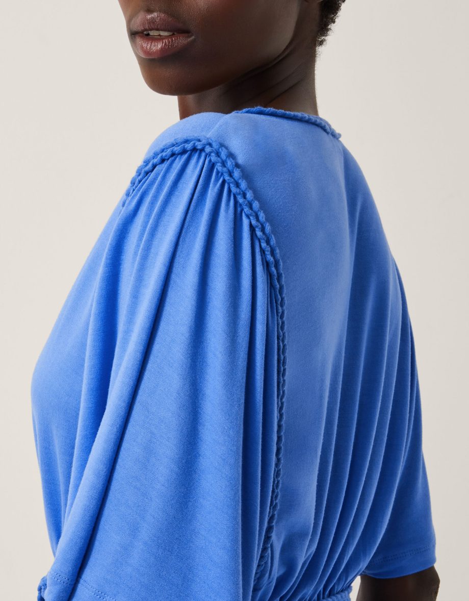 Paula braided jersey midi dress blue