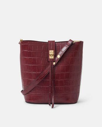 FAUX CROC BUCKET BAG