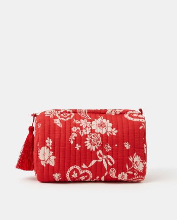 Paisley Print Quilted Make Up Bag