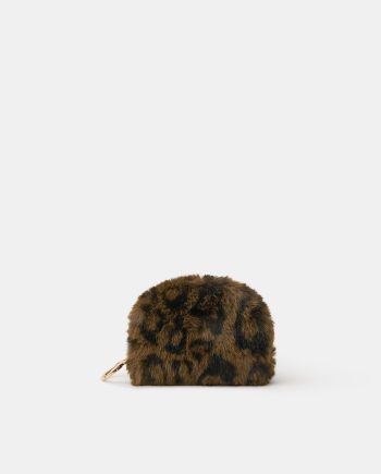 FLUFFY LEOPARD COIN PURSE CHARM