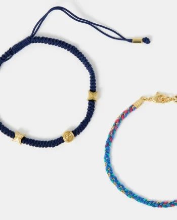 2-Pack 14ct Gold-Plated Cord Bracelets
