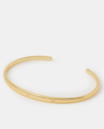 14CT GOLD-PLATED DIAMANTÉ STAR BANGLE