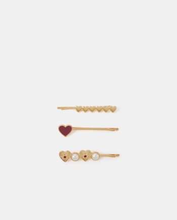 3-PACK HEART HAIR SLIDES