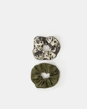 2-Pack Mix Cow Print Hair Scrunchies