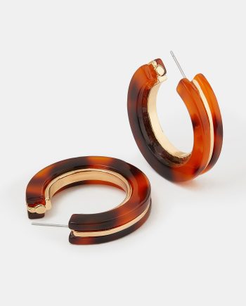 TORT INLAY HOOP EARRINGS