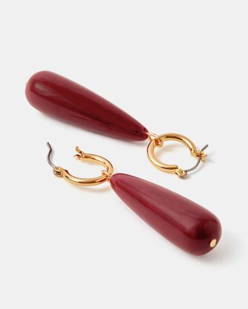 RESIN DROP HOOP EARRINGS