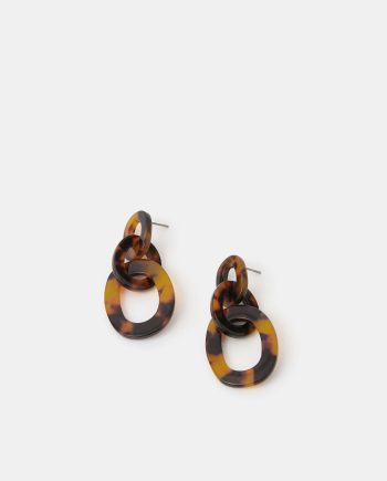 TORT LINK DROP EARRINGS