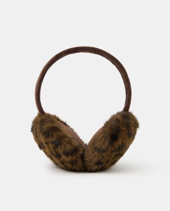 FAUX FUR LEOPARD PRINT EARMUFFS