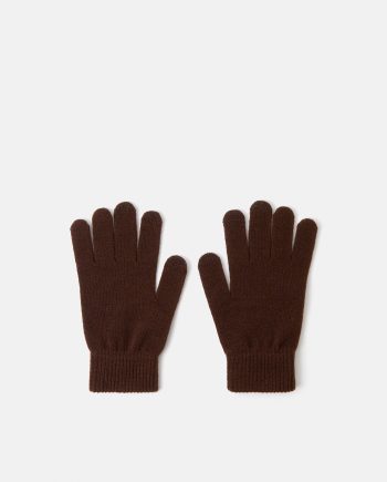 Plain Touch Screen Gloves Brown
