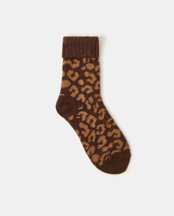 LEOPARD PRINT KNIT SOCKS