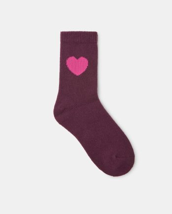 Heart Print Socks Red