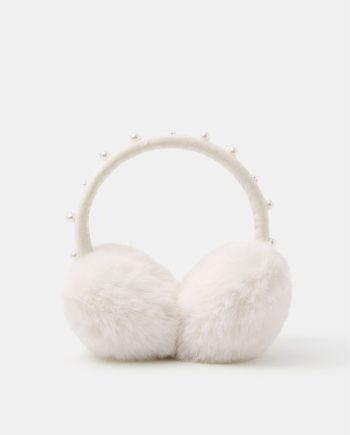 GIRLS PEARL EMBELLISHED EARMUFFS
