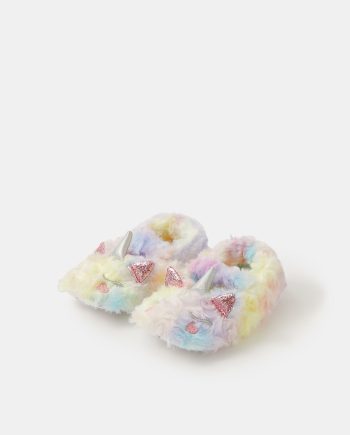GIRLS UNICORN RAINBOW SLIPPERS MULTI