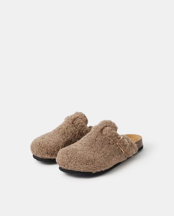 BORG CLOG SLIPPERS NATURAL