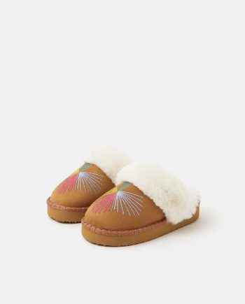 EMBROIDERED MULE SLIPPERS MULTI