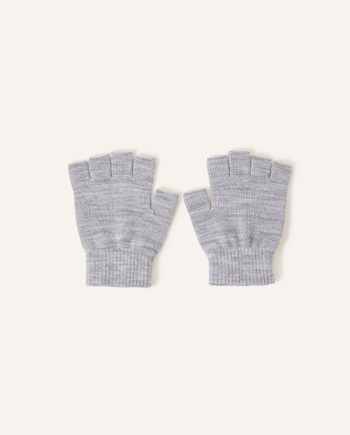 PLAIN FINGERLESS GLOVES GREY