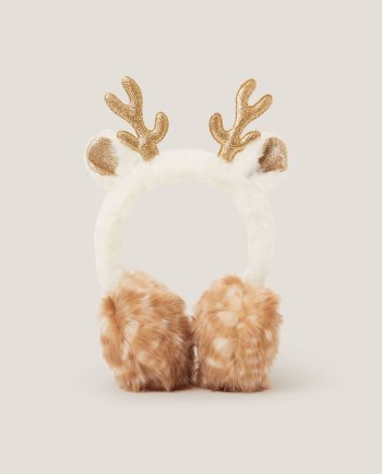 Fluffy reindeer earmuffs