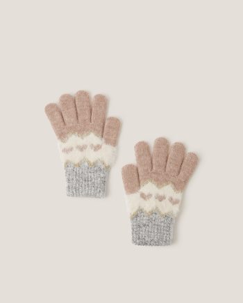Fair Isle Heart Gloves Multi
