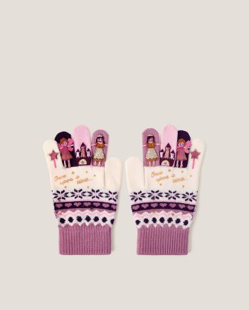 Princess novelty gloves pink