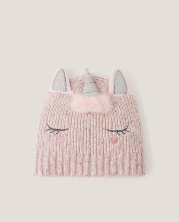 Unicorn beanie hat pink
