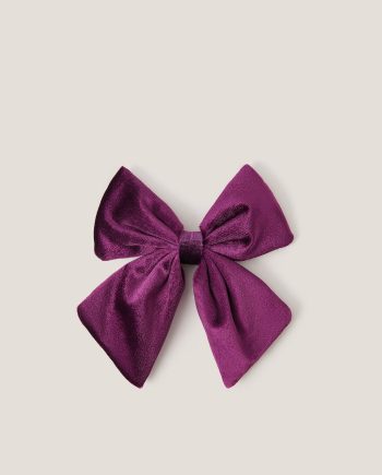 Luxe velvet bow hair clip purple